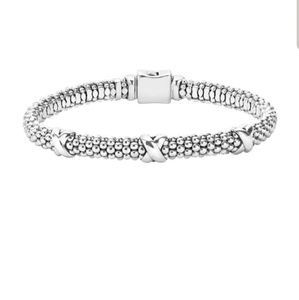 Silver X Rope Bracelet, 6mm